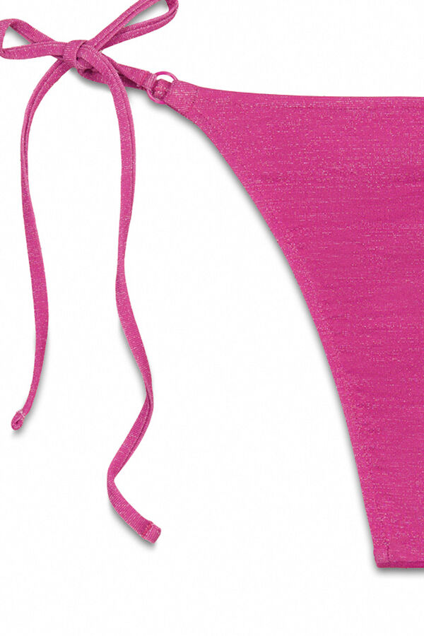 Women'secret Cueca de biqu&iacute;ni tanga com tiras rosa com brilho rosa