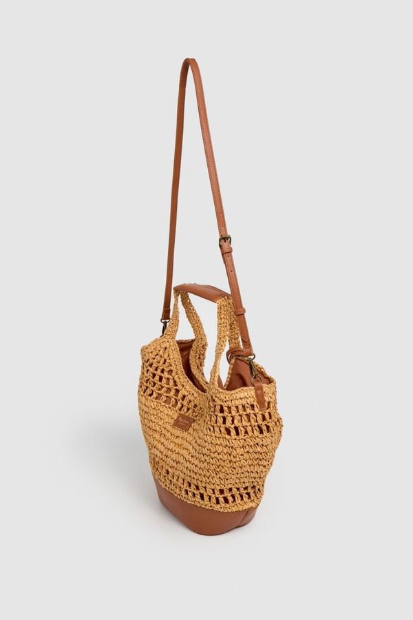Pepe Jeans Mala tote a tiracolo em r&aacute;fia e al&ccedil;as vison