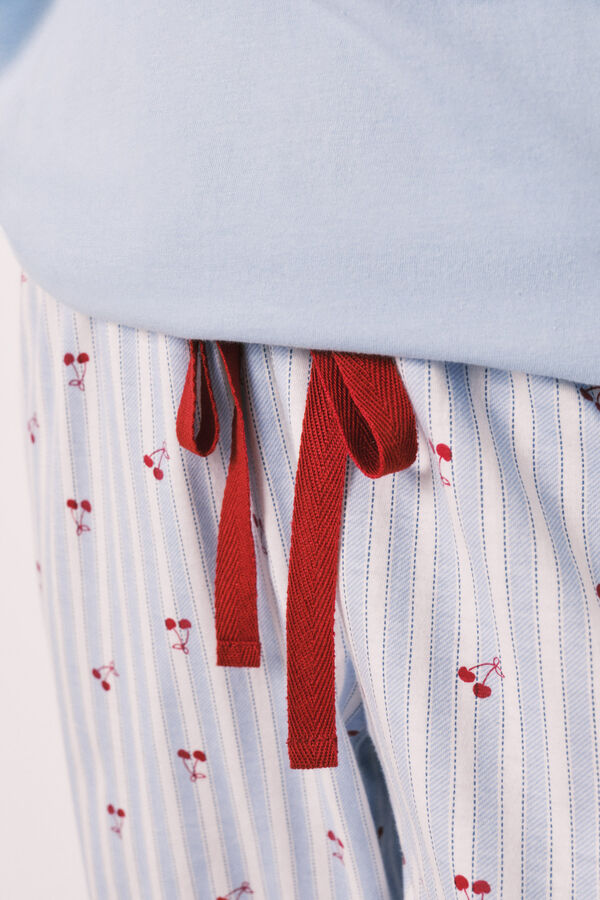 Women'secret Pijama comprido em algod&atilde;o Mickey Cherry azul