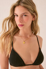 Women'secret Top biquíni triangular preto com glitter preto