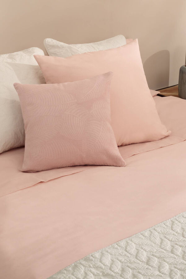 Textura Lençol algodão orgânico. Cama 80-90 cm. rosa