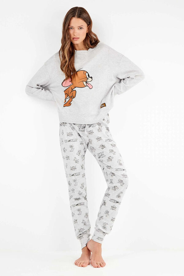 Gisela Conjunto de pijama malha Tom & Jerry cinzento