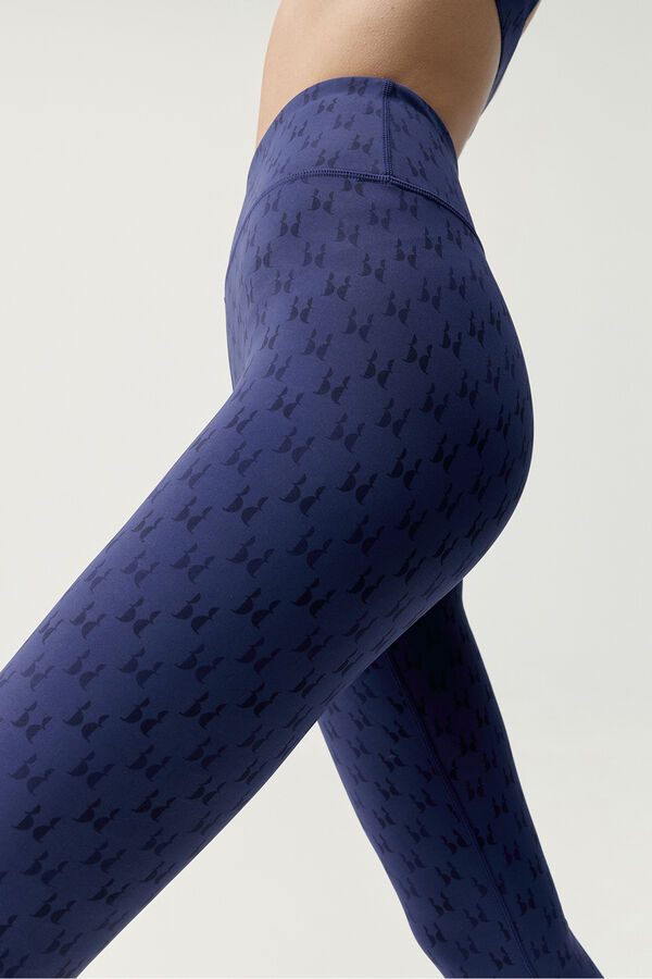 Born Living Yoga Legging Monograma Cereja Escura azul