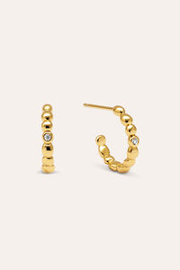 Singularu Pebble Spark Gold Plated Hoop Earrings