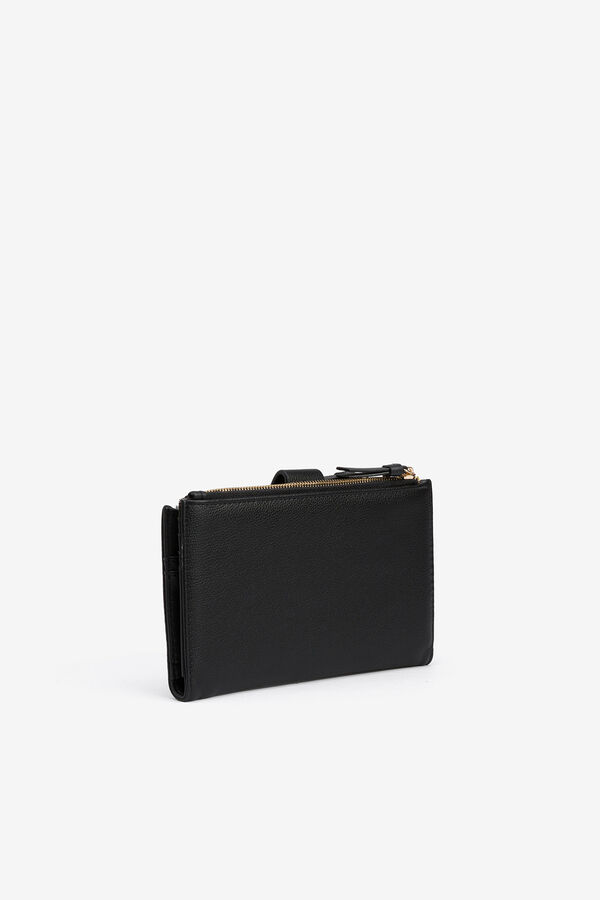 Vilanova Carteira com bolsinha estampada preto
