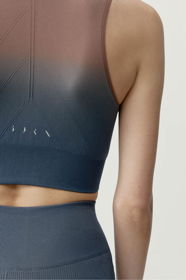 Born Living Yoga Top desportivo Dione azul acinzentado e castanho verde