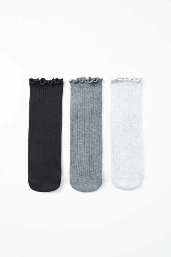 Pack 3 calcetines cortos grises lurex