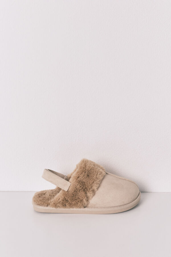 Women'secret Chinelos de quarto de pele  camel