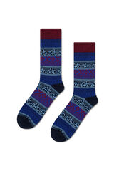 Happy Socks Meia de bicicleta jacquard preto