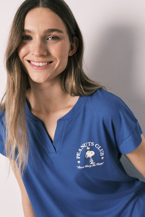 Women'secret Pijama curto Snoopy azul azul