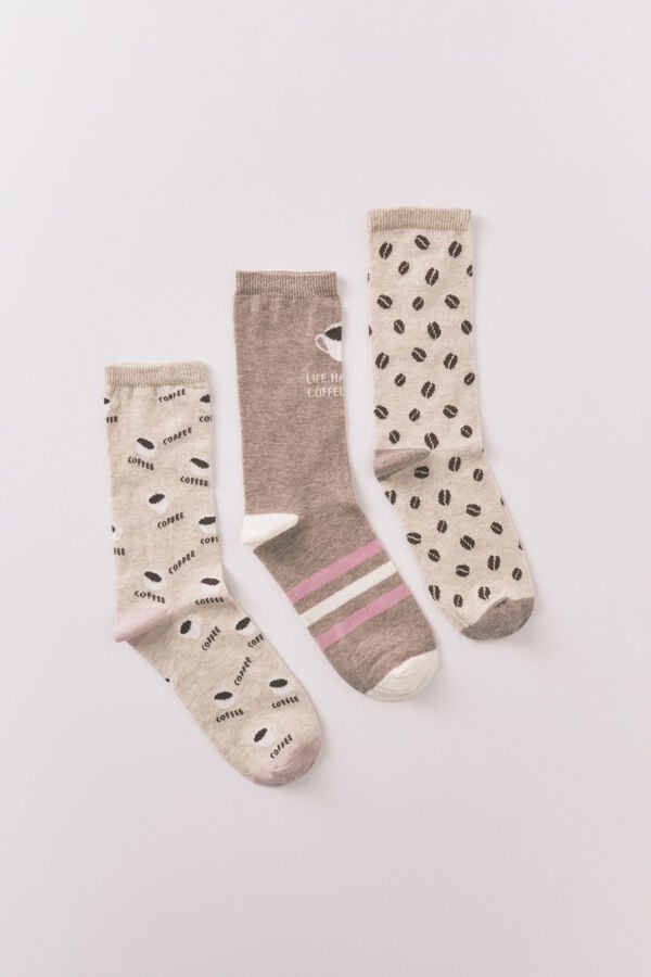 Women'secret Pacote com 3 meias compridas meias  cru