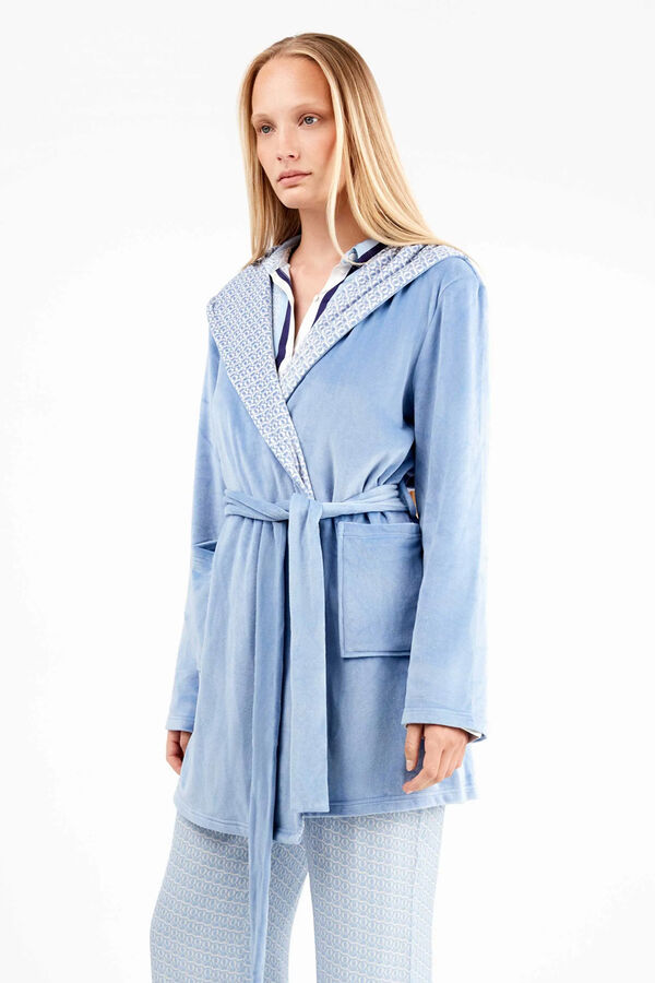 Gisela Robe de microfibra azul claro azul