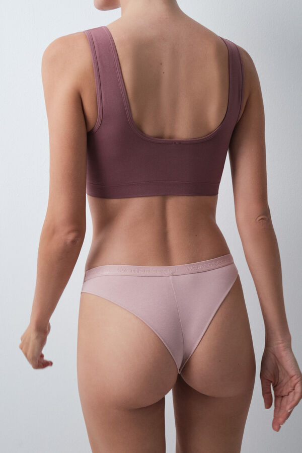 Women'secret Pack 7 bragas brasile&ntilde;a algod&oacute;n lisas logo branco