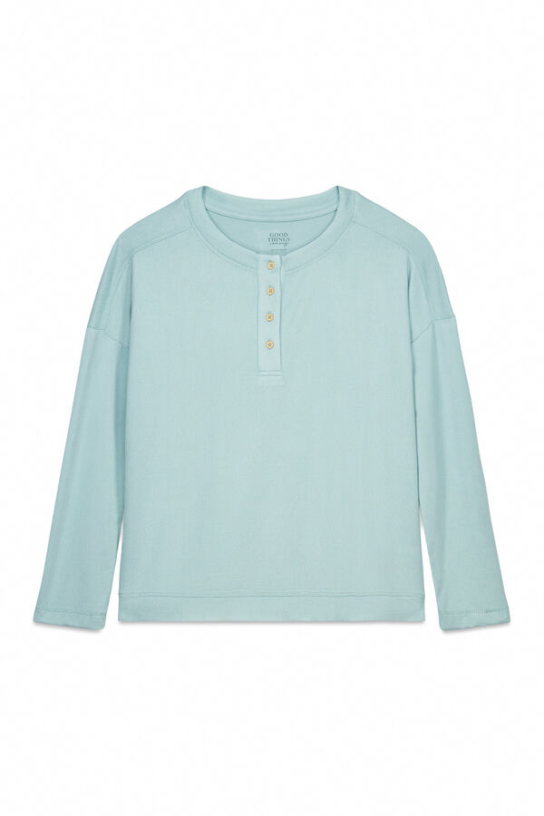 Women'secret T-shirt malha em camur&ccedil;a azul verde