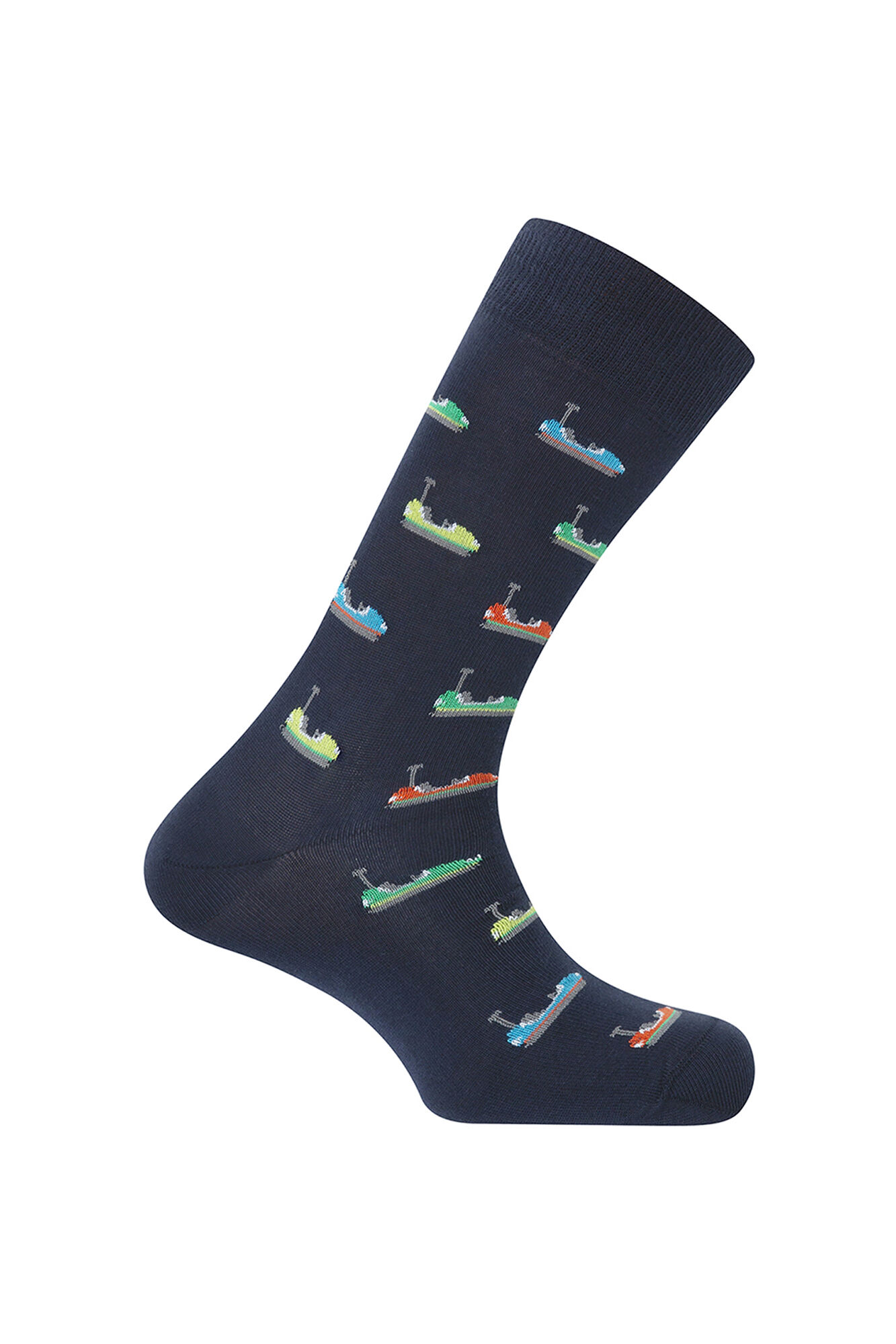 Punto Blanco Meias midi em algod&atilde;o org&acirc;nico estampado carros de choque