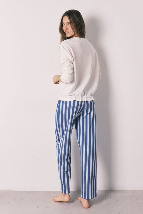 Women'secret Pijama comprido em algod&atilde;o Snoopy Happy bege