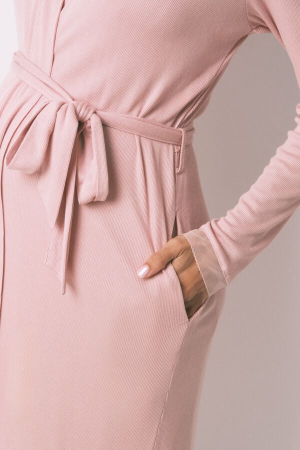 Women'secret Vestido robe rosa canelado para maternity rosa