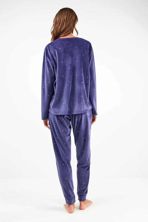 Gisela Conjunto de pijama de polar elástica azul