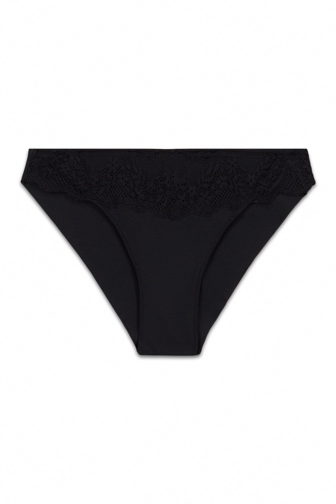 Women'secret Cuecas cl&aacute;ssicas em modal e renda pretas
