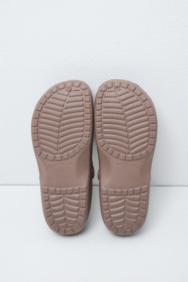 Women'secret Chinelos de quarto tamanco forrado cru