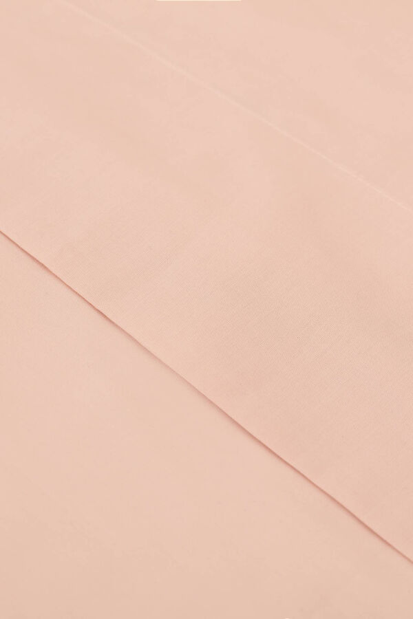 Textura Lençol algodão orgânico. Cama 80-90 cm. rosa