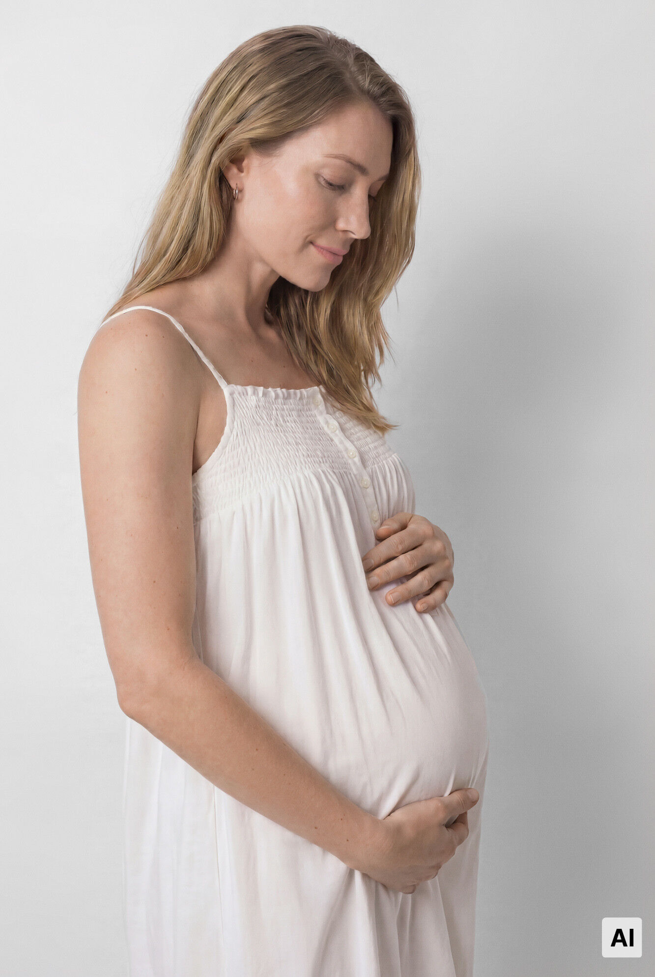 Women'secret Camisa de dormir maternity de al&ccedil;as em algod&atilde;o branco