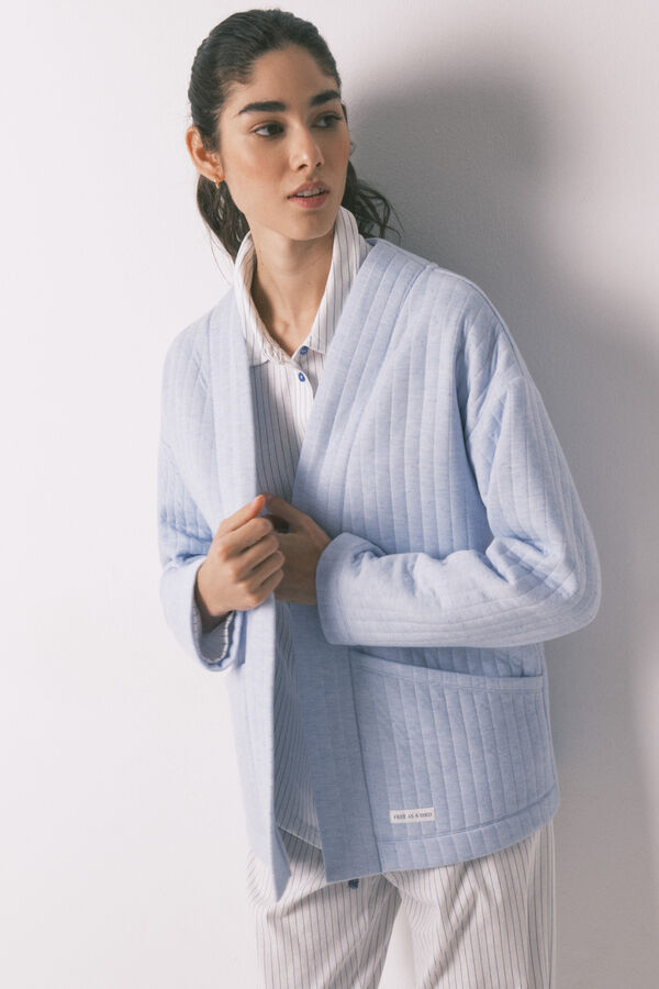 Women'secret Bata curta acolchoada azul azul