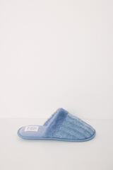 Womensecret Blue chenille house slippers blue