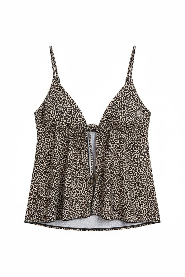 Women'secret Top biqu&iacute;ni tankini triangular animal print branco