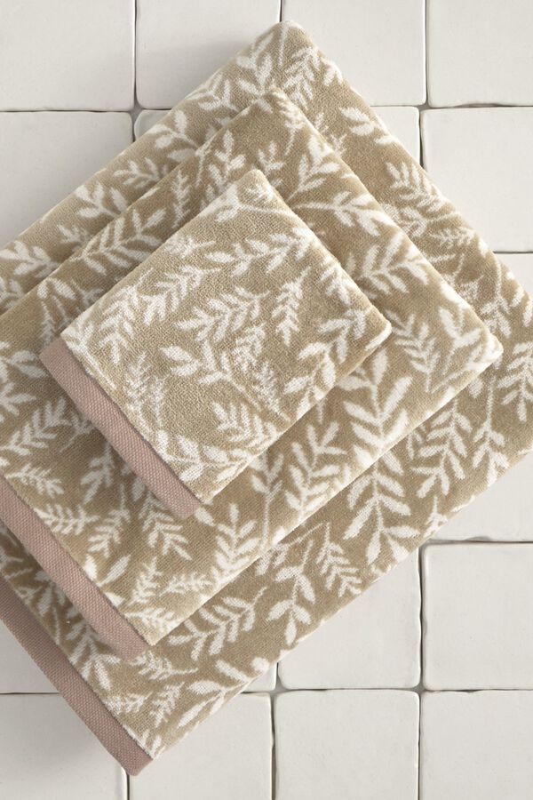 Textura Toalha turca jacquard flores cru