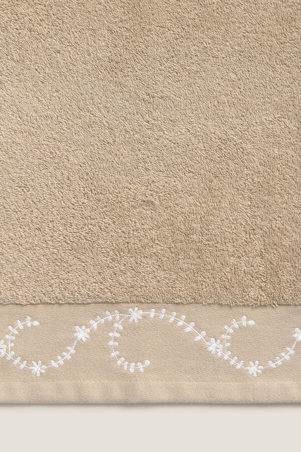 Textura Toalha de felpa bordada cinzento