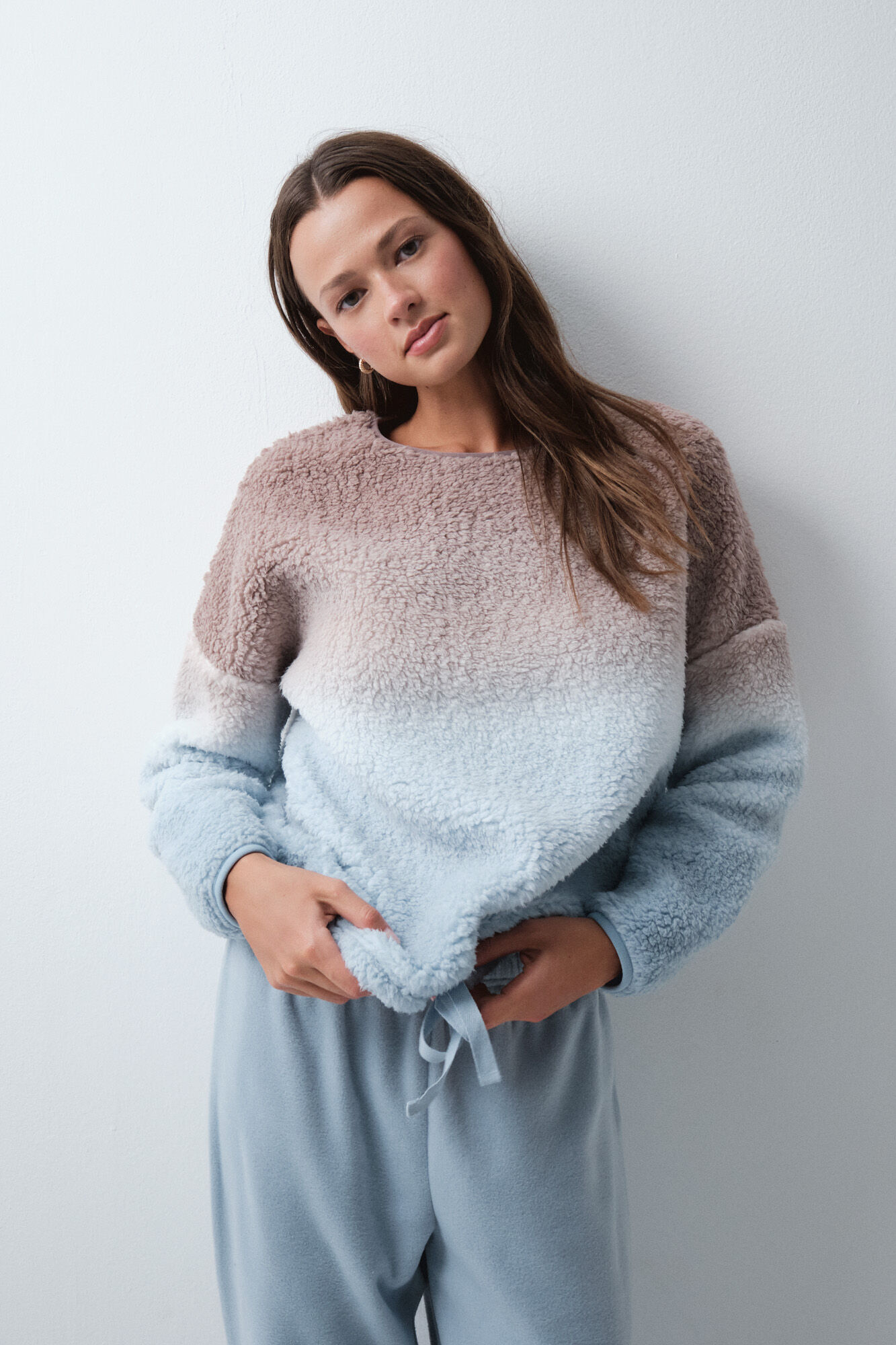 Women'secret Pijama comprido em borrego e polar degrad&ecirc;