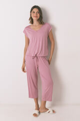 Women'secret Pijama Capri de viscose rosa com soft touch rosa