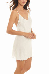 Ivette Bridal Camisa de dormir curta jacquard JOY bege
