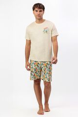 Admas Pijama curto surf Mickey Mouse bege