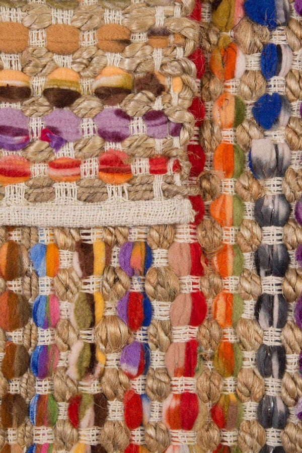 Calma House Capacho cando juta e tecido multicolor estampado