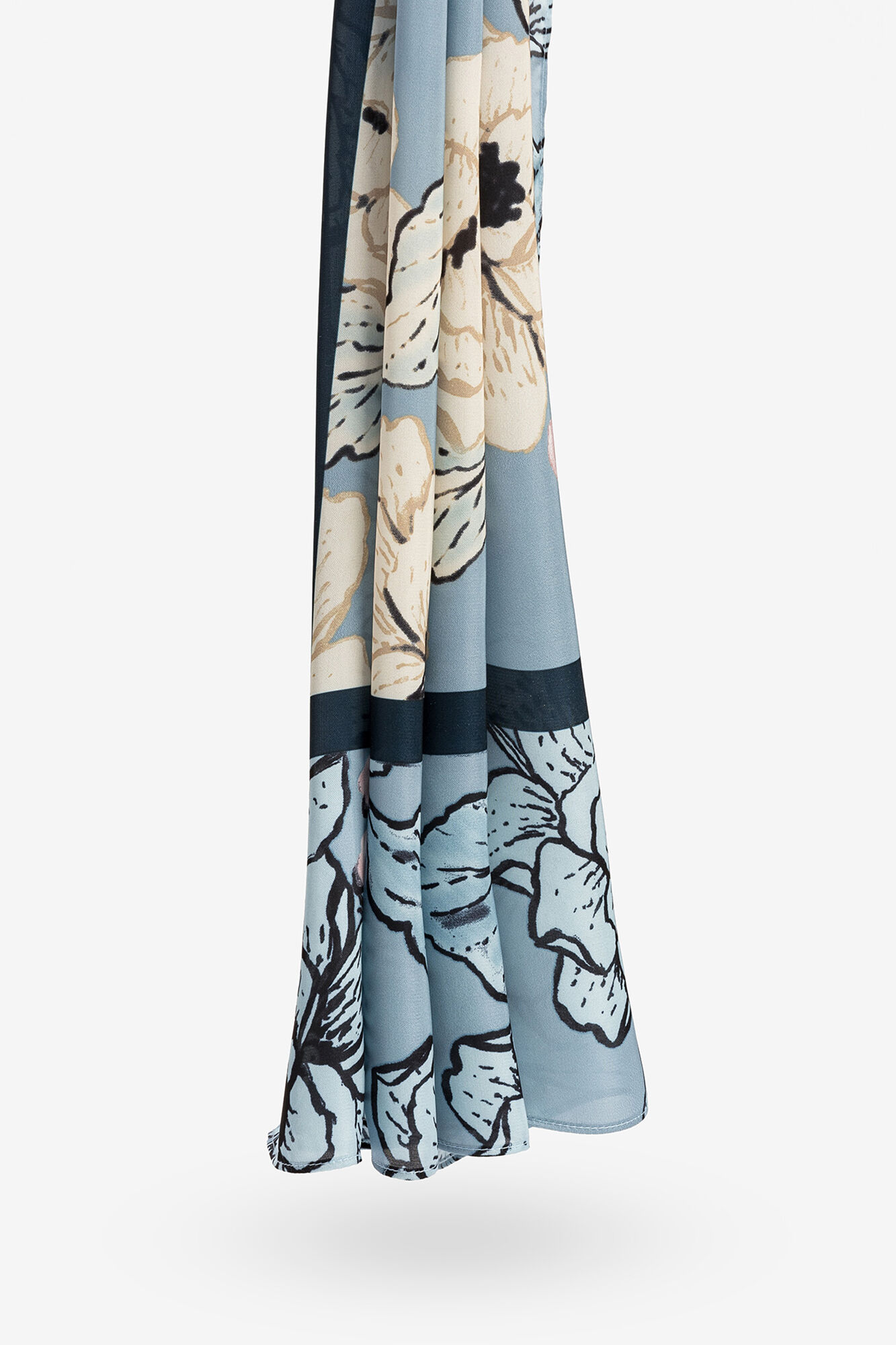 Vilanova Len&ccedil;o Acetinado Estampado Floral