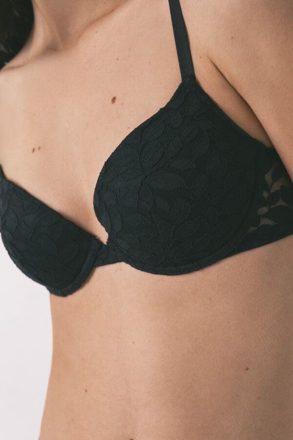 Women'secret Soutien cl&aacute;ssico BEAUTIFUL com enchimento em renda preto preto