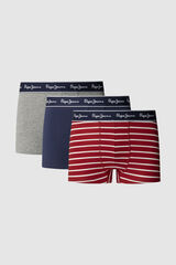 Pepe Jeans Pacote com 3 boxers de algodão elástico vermelho
