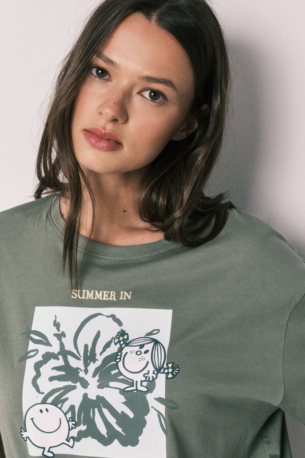 Women'secret Pijama curto de manga curta verde Little Miss&trade; estampado