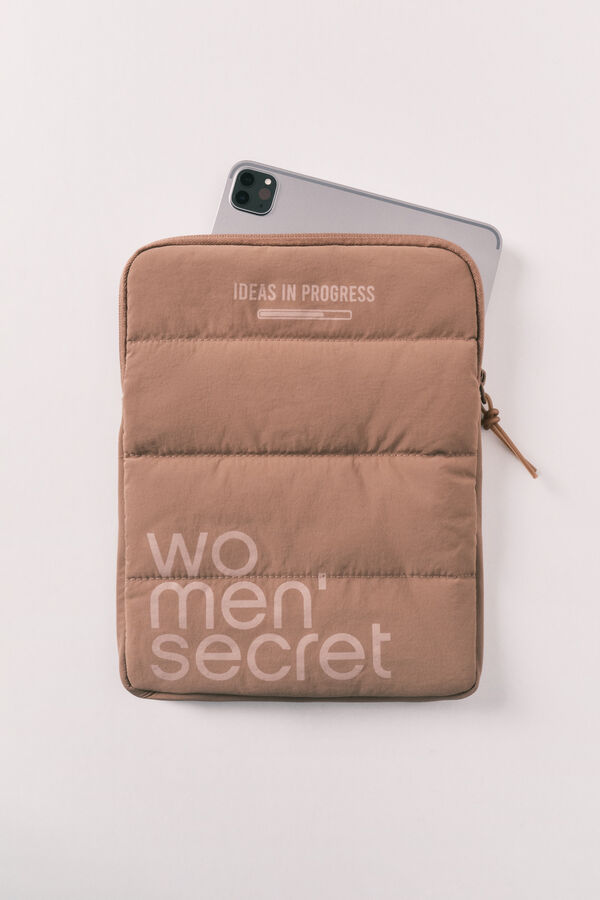 Women'secret Capa para tablet acolchoada com logo castanha cru