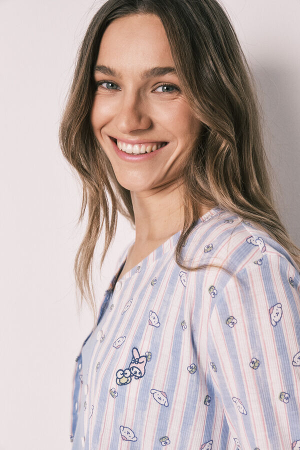 Women'secret Conjunto de pijama &agrave;s riscas e top azul azul