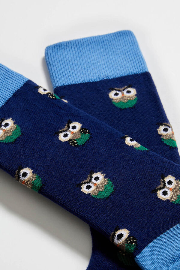 Besocks Calcetines altos de algodón orgánico color azul blue