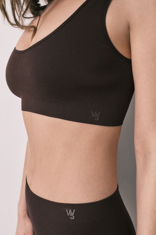 Women'secret Top liso sem costura granate estampado