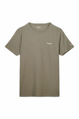 Pepe Jeans T-shirt manga curta logo bege