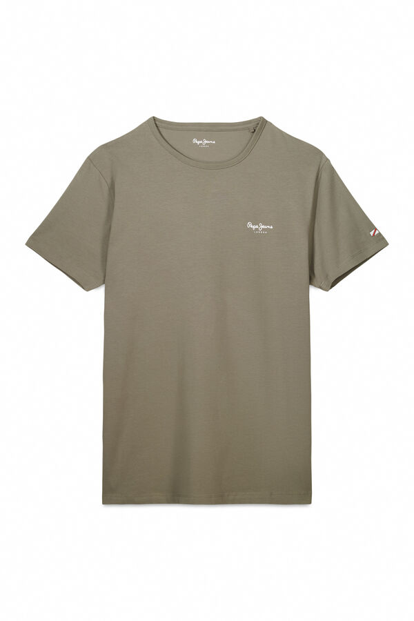 Pepe Jeans T-shirt manga curta logo bege