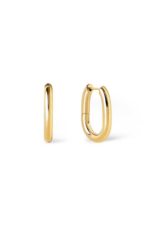 Singularu Brincos de argola Bolero em a&ccedil;o dourado estampado