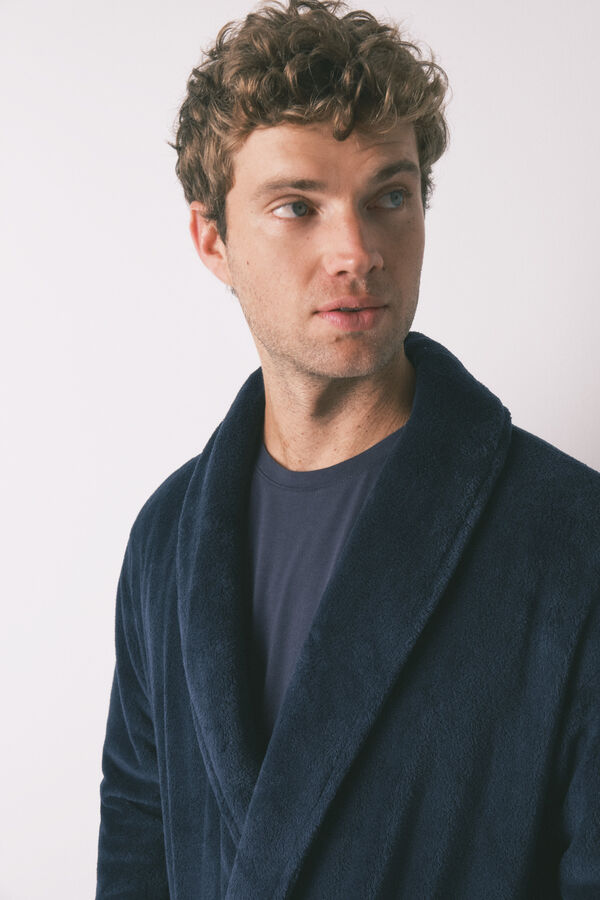 Women'secret Robe midi polar azul masculino  azul