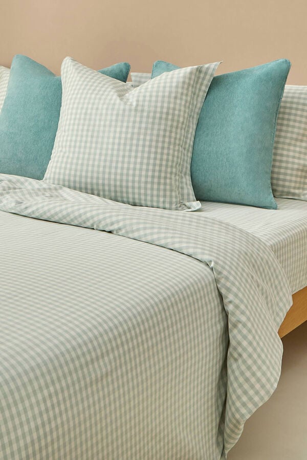 Textura Capa de edredom xadrez azul