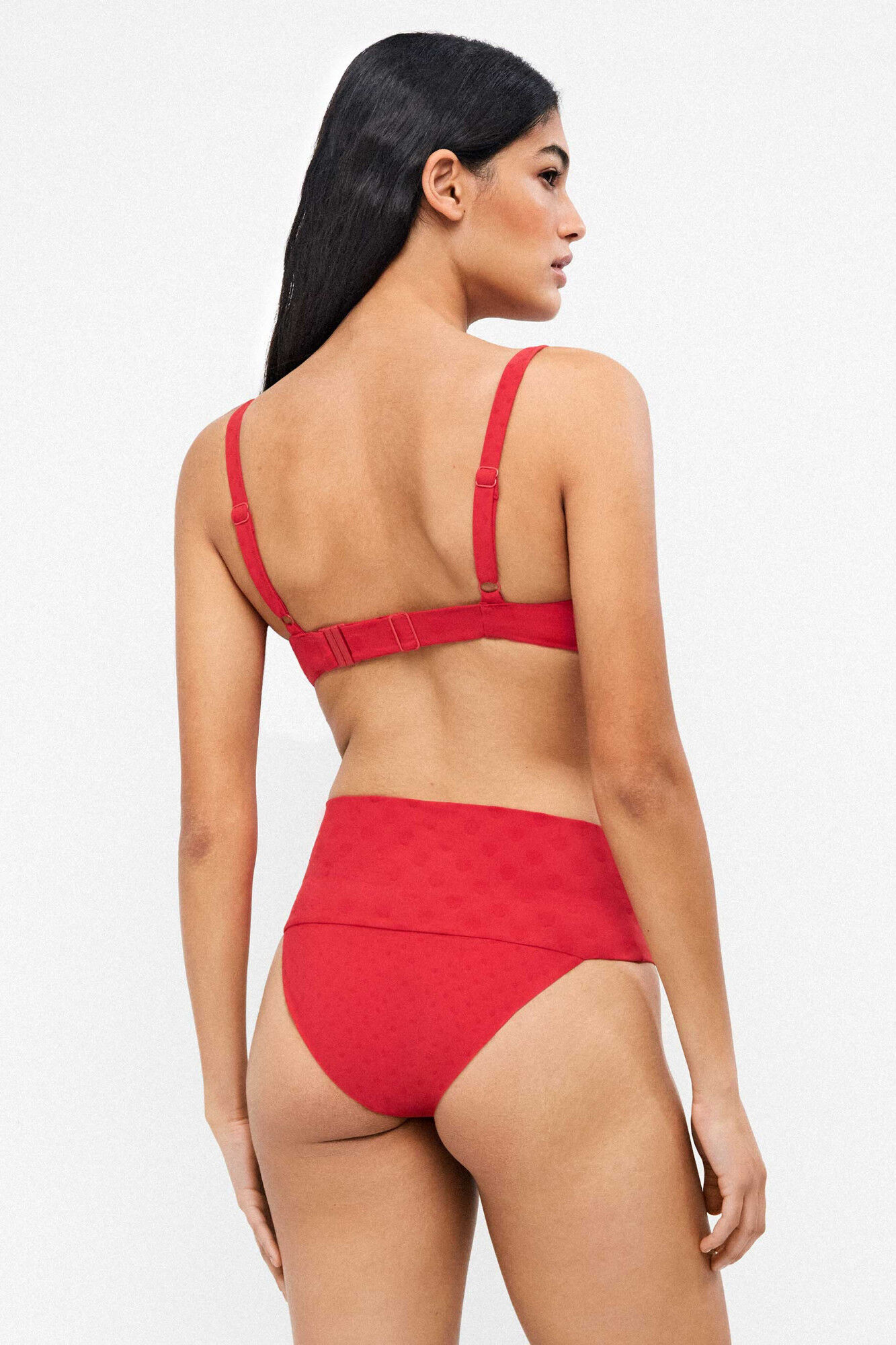 Gisela Cueca de biqu&iacute;ni multiposi&ccedil;&atilde;o jacquard bolinhas